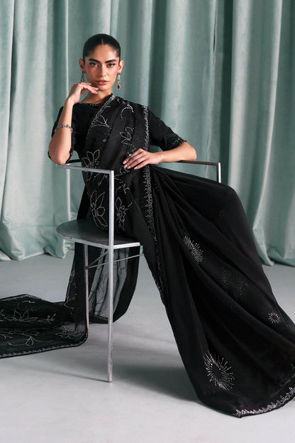 Maria B | Luxury Formals Pre Fall | SF-PF26-02-Black - Formal Dress - available at Maria Faisal in UK and USA.