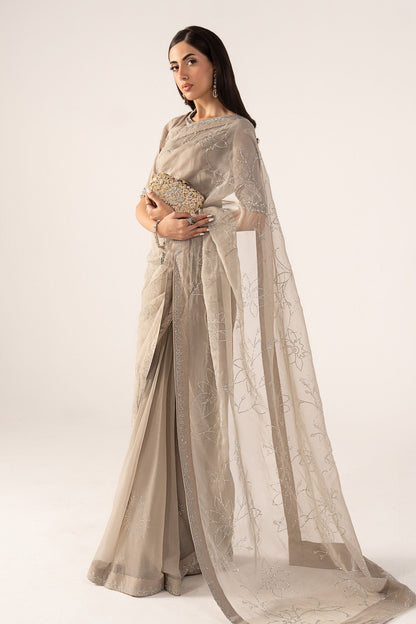 Maria B | Luxury Formals Pre Fall | SF-PF26-02-Grey - Formal Dress - available at Maria Faisal in UK and USA.