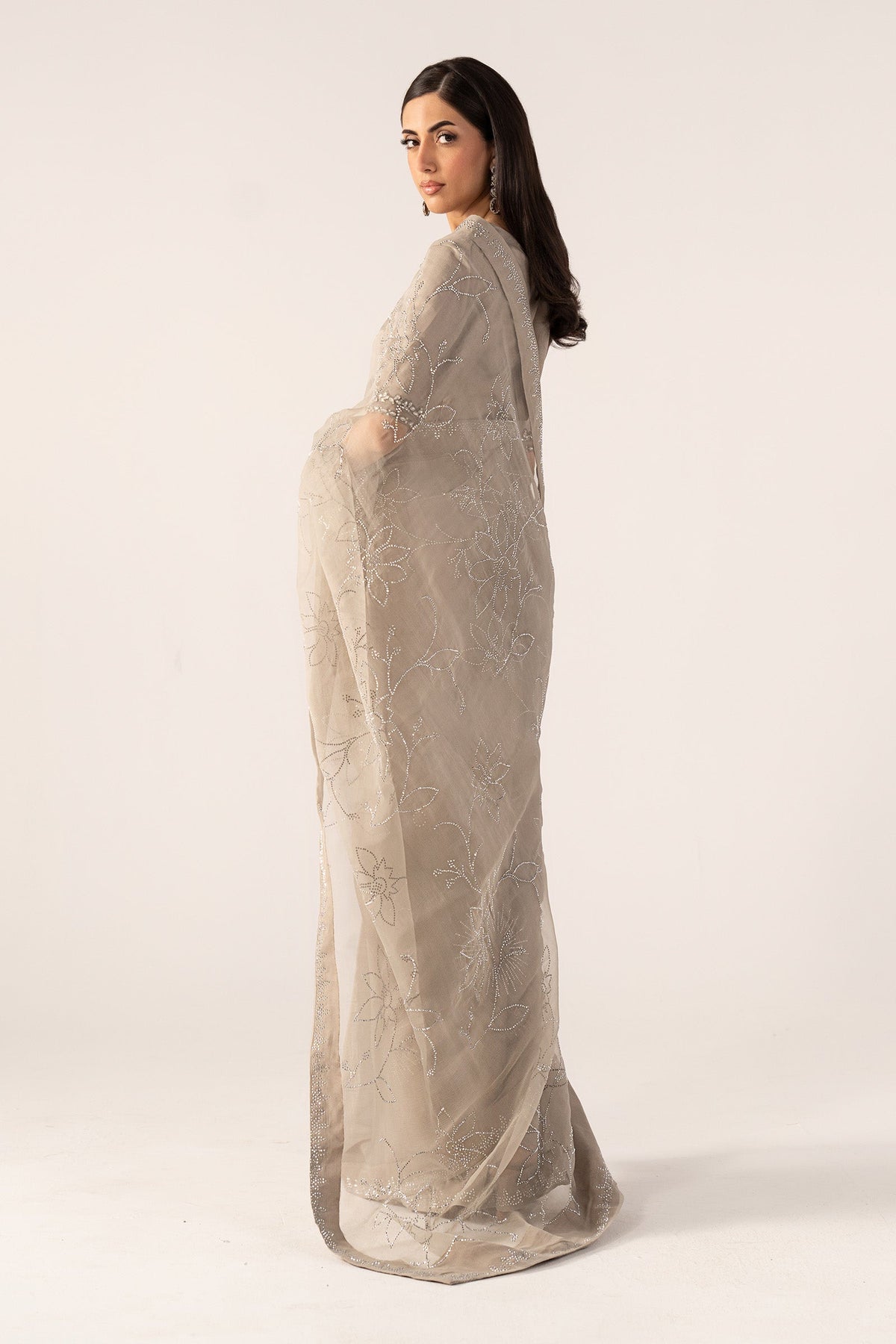 Maria B | Luxury Formals Pre Fall | SF-PF26-02-Grey - Formal Dress - available at Maria Faisal in UK and USA.