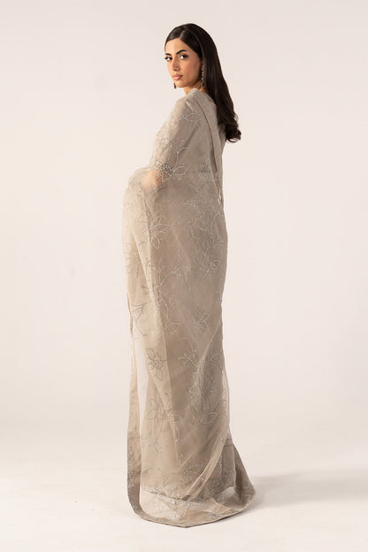Maria B | Luxury Formals Pre Fall | SF-PF26-02-Grey - Formal Dress - available at Maria Faisal in UK and USA.