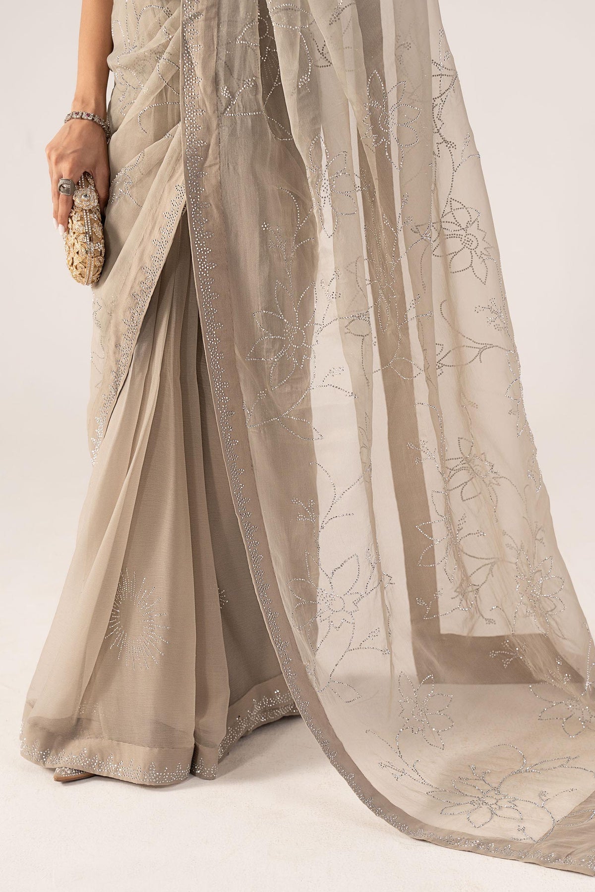 Maria B | Luxury Formals Pre Fall | SF-PF26-02-Grey - Formal Dress - available at Maria Faisal in UK and USA.