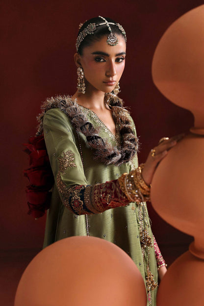 Maria B | Luxury Formals Pre Fall | SF-PF26-03-Green - Formal Dress - available at Maria Faisal in UK and USA.