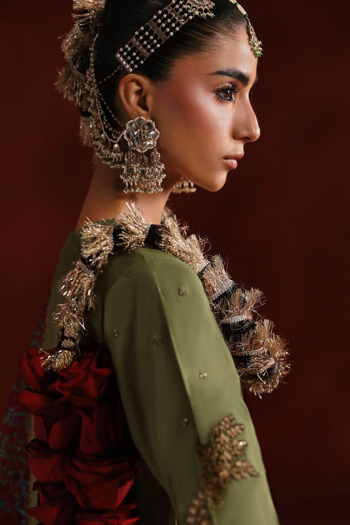 Maria B | Luxury Formals Pre Fall | SF-PF26-03-Green - Formal Dress - available at Maria Faisal in UK and USA.
