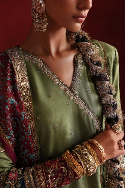 Maria B | Luxury Formals Pre Fall | SF-PF26-03-Green - Formal Dress - available at Maria Faisal in UK and USA.