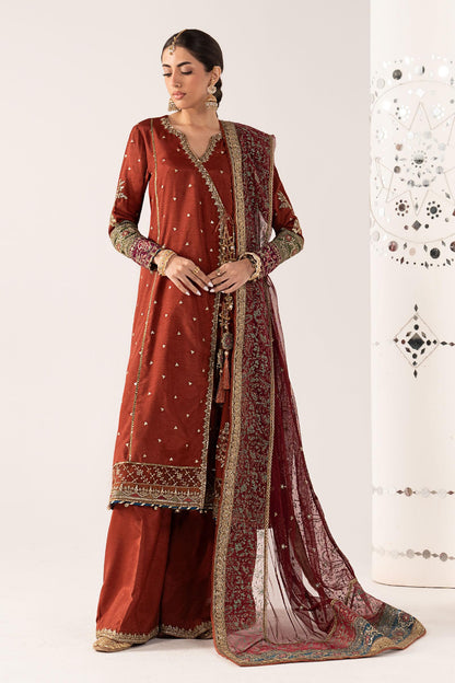 Maria B | Luxury Formals Pre Fall | SF-PF26-03-Mustard - Formal Dress - available at Maria Faisal in UK and USA.