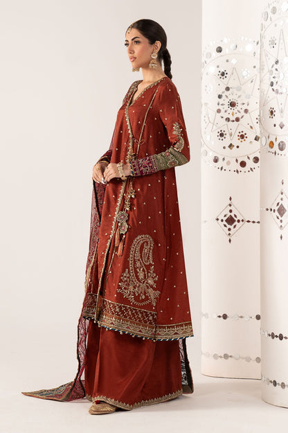 Maria B | Luxury Formals Pre Fall | SF-PF26-03-Mustard - Formal Dress - available at Maria Faisal in UK and USA.
