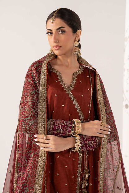 Maria B | Luxury Formals Pre Fall | SF-PF26-03-Mustard - Formal Dress - available at Maria Faisal in UK and USA.