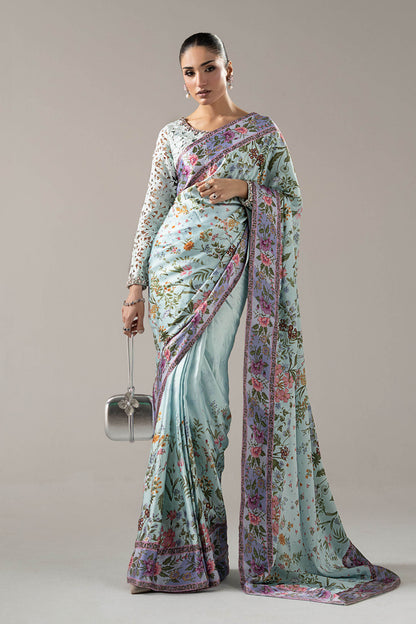 Maria B | Luxury Formals Pre Fall | SF-PF26-08-AQUA - Formal Dress - available at Maria Faisal in UK and USA.
