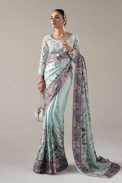 Maria B | Luxury Formals Pre Fall | SF-PF26-08-AQUA - Formal Dress - available at Maria Faisal in UK and USA.