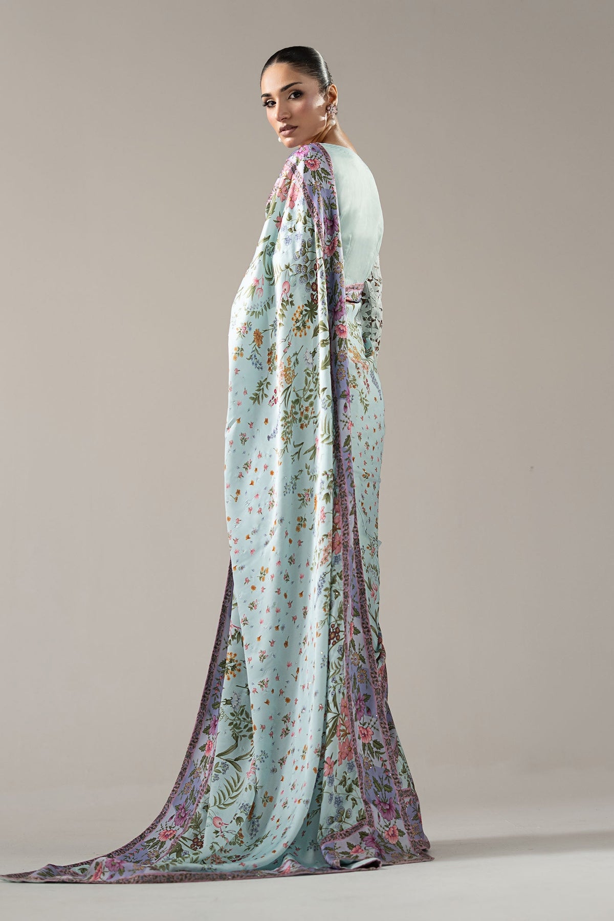 Maria B | Luxury Formals Pre Fall | SF-PF26-08-AQUA - Formal Dress - available at Maria Faisal in UK and USA.