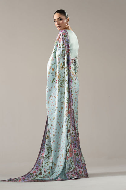 Maria B | Luxury Formals Pre Fall | SF-PF26-08-AQUA - Formal Dress - available at Maria Faisal in UK and USA.