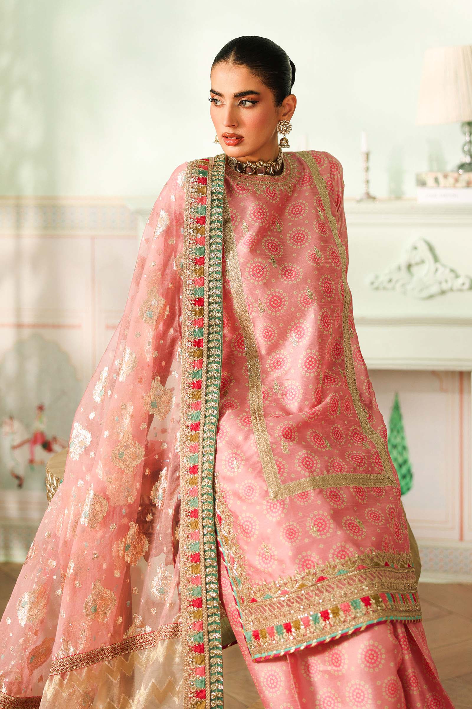 Maria B | Pre Fall Dresses | 3 Piece Embroidered Raw Silk Suit JJ - Ladies Clothes - Maria Faisal