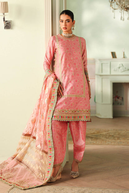 Maria B | Pre Fall Dresses | 3 Piece Embroidered Raw Silk Suit JJ - Ladies Clothes - Maria Faisal