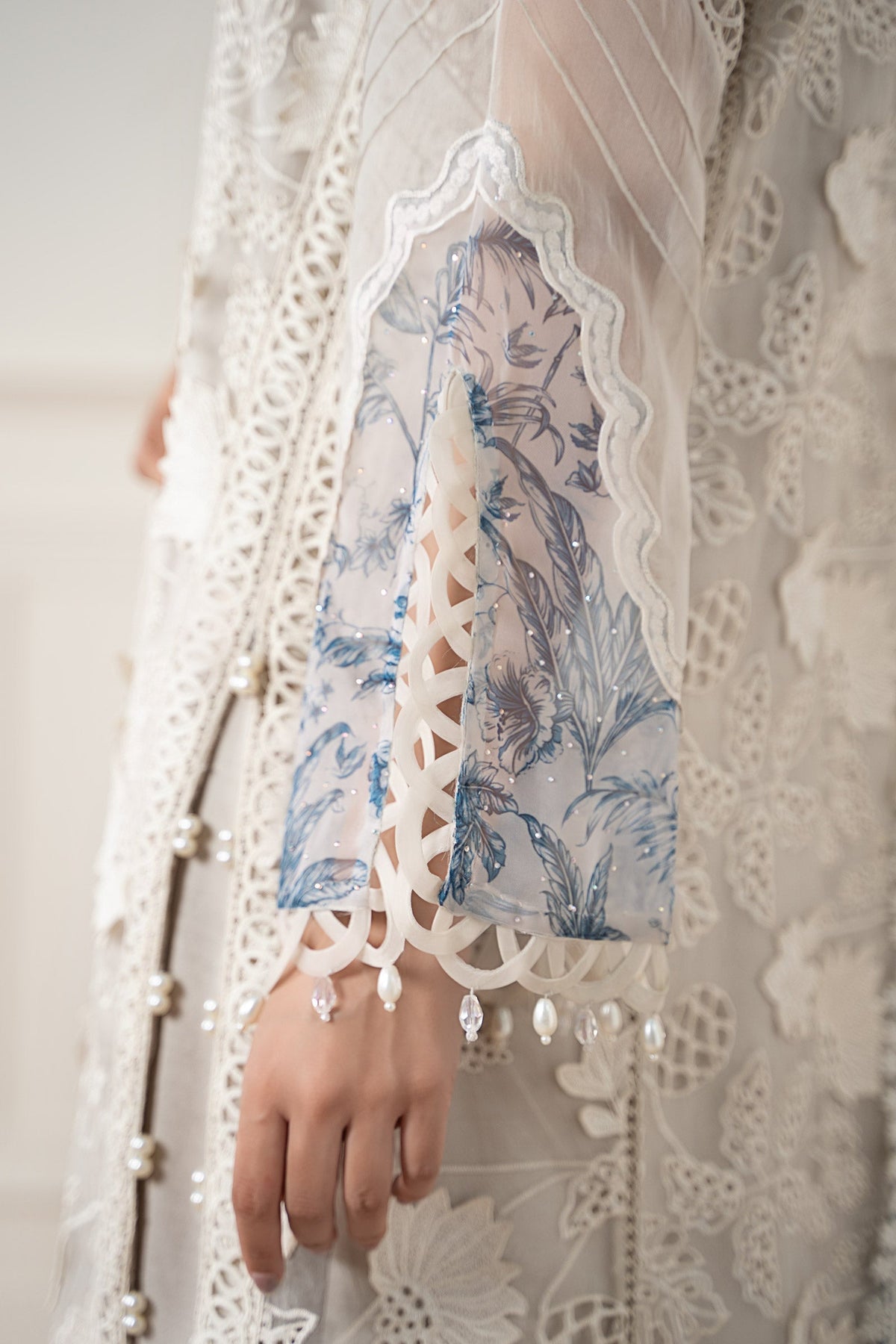 Maria B | Luxury Formals Pre Fall | SF-EA25-05R1-Off White - Formal Dress - available at Maria Faisal in UK and USA.
