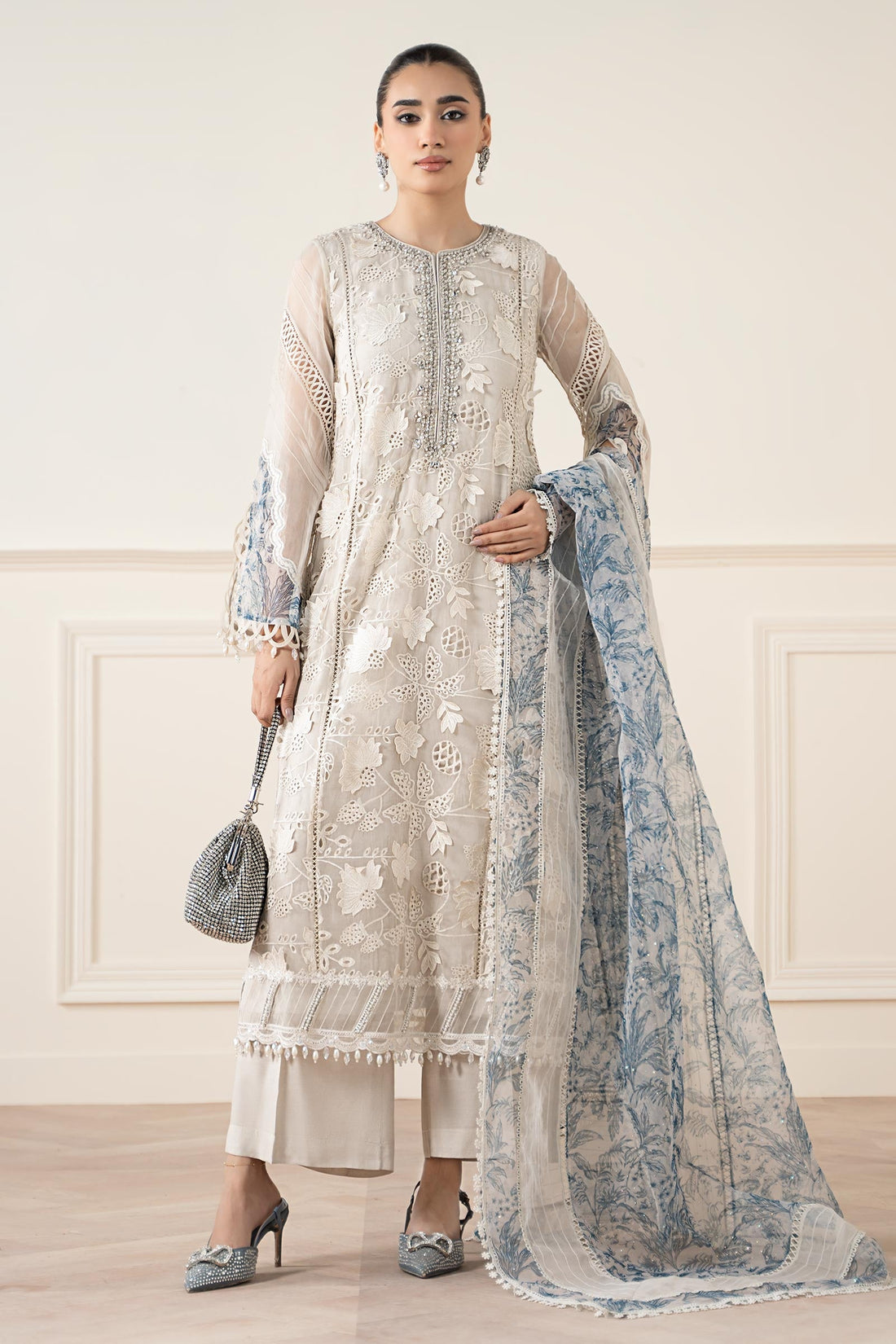 Maria B | Pre Fall 25 | Organza Suit 05 - Ladies Clothes - Maria Faisal