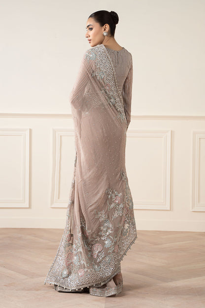 Maria B | Pre Fall Dresses | Embroidered Chiffon Saree FF - Ladies Clothes - Maria Faisal