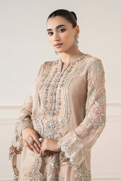 Maria B | Pre Fall Dresses | 3 Piece Embroidered Chiffon Suit Skin - Ladies Clothes - Maria Faisal