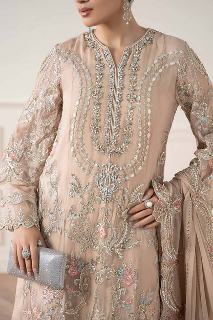 Maria B | Pre Fall Dresses | 3 Piece Embroidered Chiffon Suit Skin - Ladies Clothes - Maria Faisal