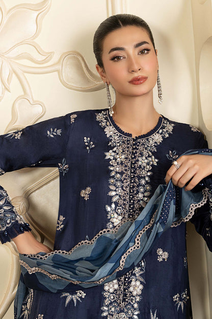 Maria B | Luxury Formals Pre Fall | SF-EA26-12-Blue - Formal Dress - available at Maria Faisal in UK and USA.