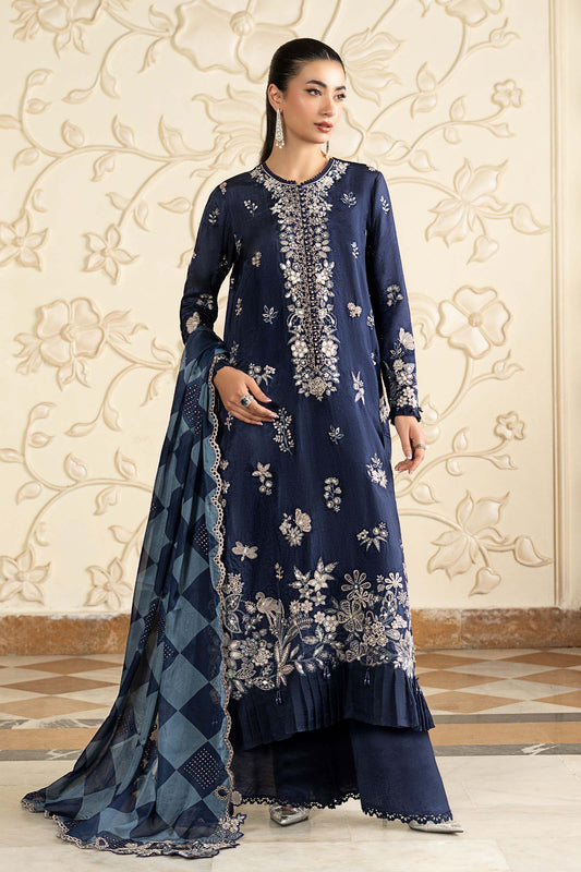 Maria B | Luxury Formals Pre Fall | SF-EA26-12-Blue - Formal Dress - available at Maria Faisal in UK and USA.