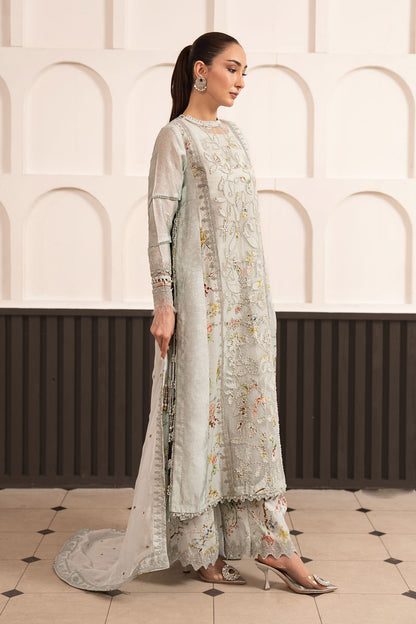Maria B | Luxury Formals Pre Fall | SF-EA26-24-Ice Blue - Formal Dress - available at Maria Faisal in UK and USA.