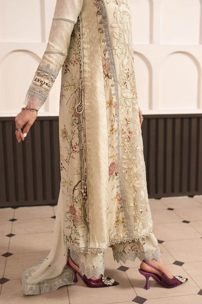 Maria B | Luxury Formals Pre Fall | SF-EA26-24-Light Yellow - Formal Dress - available at Maria Faisal in UK and USA.