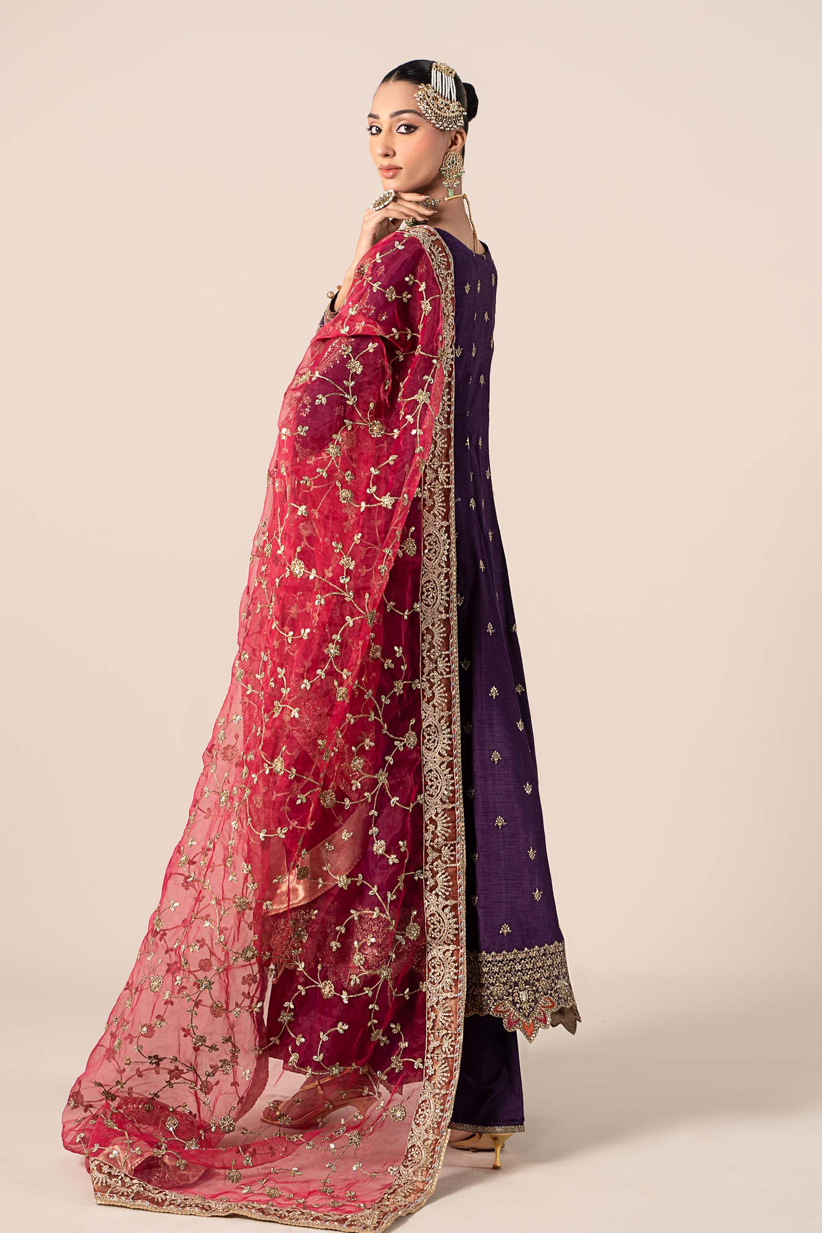 Maira B | Ready to Wear | SF-EF25-02 Purple by Maria Faisal - Registered Vendor of : Maria B - type : Wedding Dress - 100% original wedding dresses
