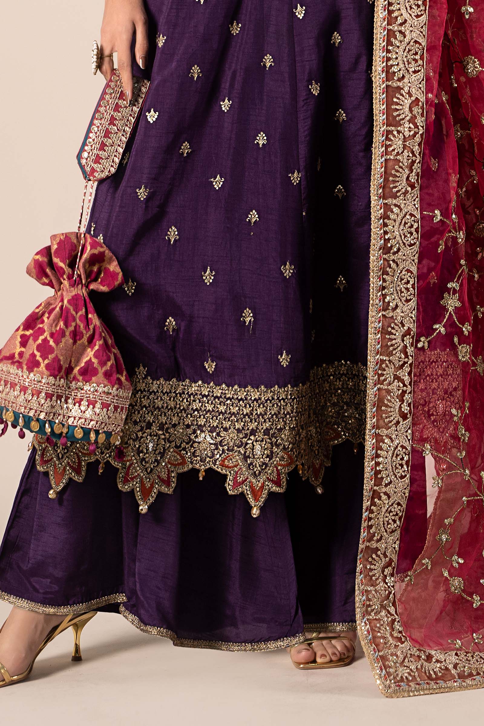 Maira B | Ready to Wear | SF-EF25-02 Purple by Maria Faisal - Registered Vendor of : Maria B - type : Wedding Dress - 100% original wedding dresses