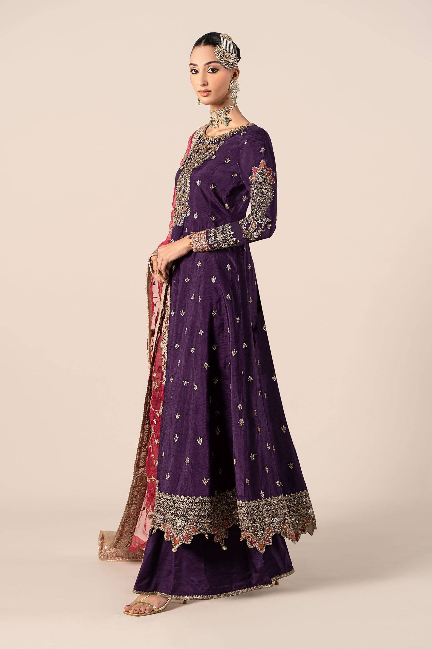 Maira B | Ready to Wear | SF-EF25-02 Purple by Maria Faisal - Registered Vendor of : Maria B - type : Wedding Dress - 100% original wedding dresses