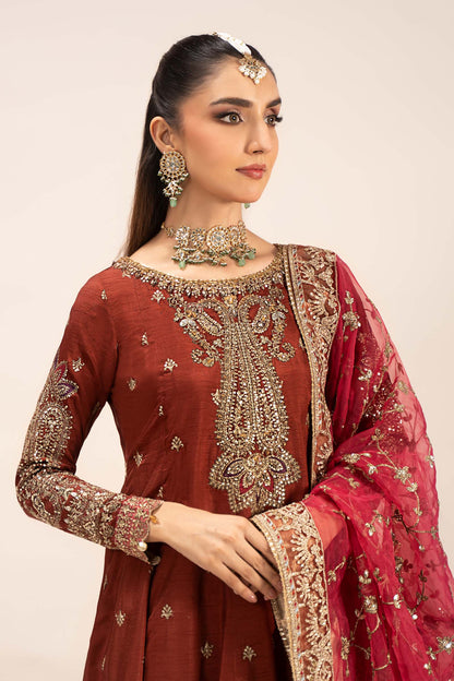 Maira B | Ready to Wear | SF-EF25-02 Rust by Maria Faisal - Registered Vendor of : Maria B - type : Wedding Dress - 100% original wedding dresses