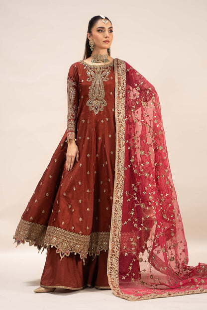 Maira B | Ready to Wear | SF-EF25-02 Rust by Maria Faisal - Registered Vendor of : Maria B - type : Wedding Dress - 100% original wedding dresses