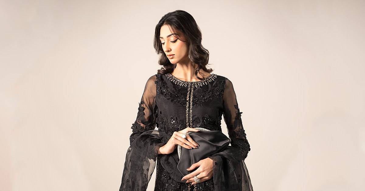 Maira B | Ready to Wear | SF-EF25-04 Black by Maria Faisal - Registered Vendor of : Maria B - type : Wedding Dress - 100% original wedding dresses