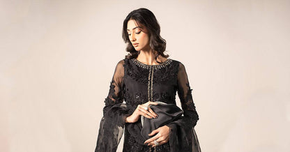 Maira B | Ready to Wear | SF-EF25-04 Black by Maria Faisal - Registered Vendor of : Maria B - type : Wedding Dress - 100% original wedding dresses