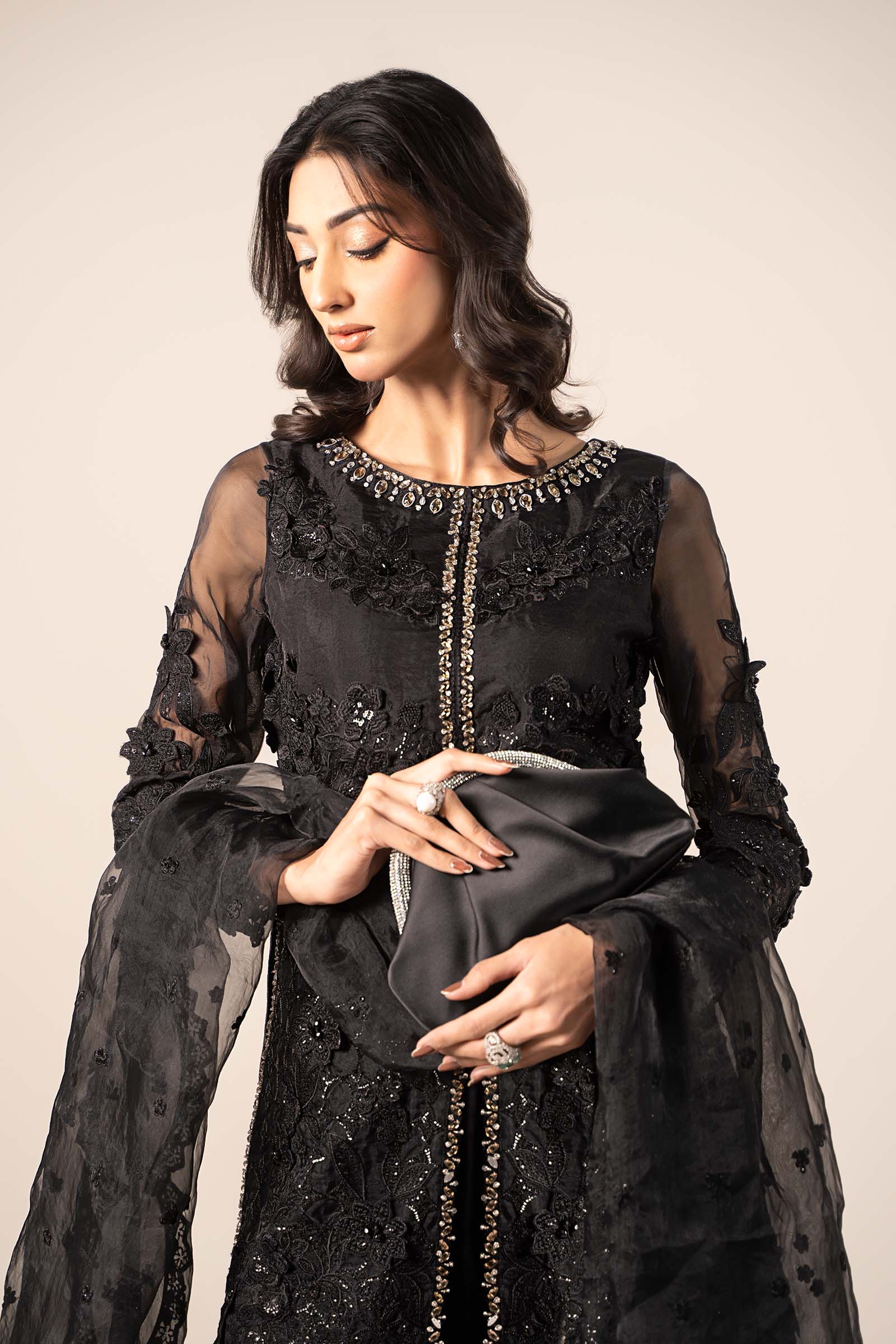 Maira B | Ready to Wear | SF-EF25-04 Black by Maria Faisal - Registered Vendor of : Maria B - type : Wedding Dress - 100% original wedding dresses