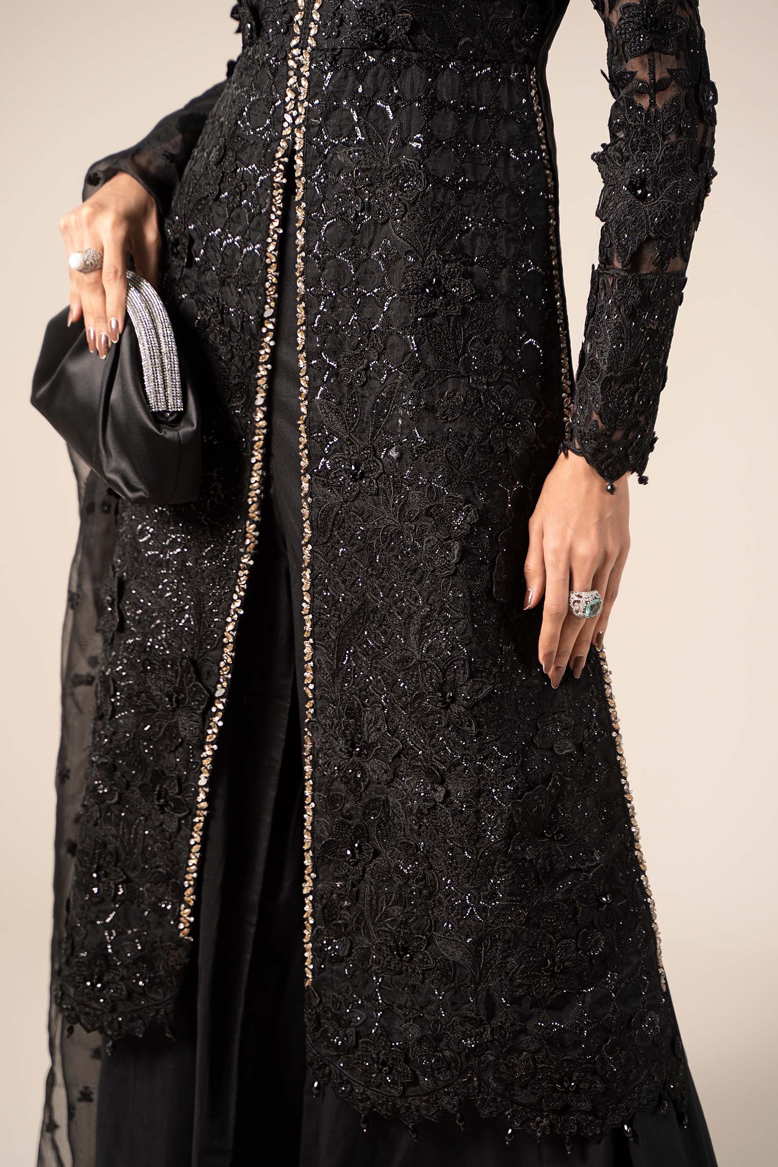 Maira B | Ready to Wear | SF-EF25-04 Black by Maria Faisal - Registered Vendor of : Maria B - type : Wedding Dress - 100% original wedding dresses