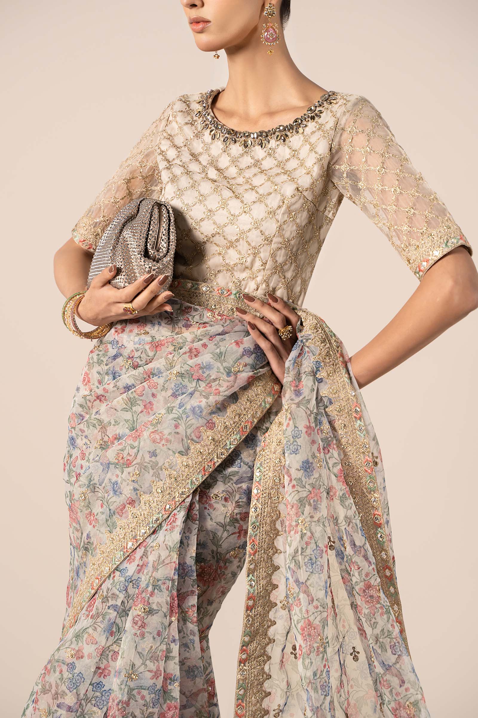 Maira B | Ready to Wear | SF-EF25-08 Beige by Maria Faisal - Registered Vendor of : Maria B - type : Wedding Dress - 100% original wedding dresses