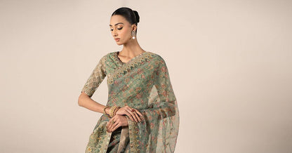 Maira B | Ready to Wear | SF-EF25-08 Green by Maria Faisal - Registered Vendor of : Maria B - type : Wedding Dress - 100% original wedding dresses
