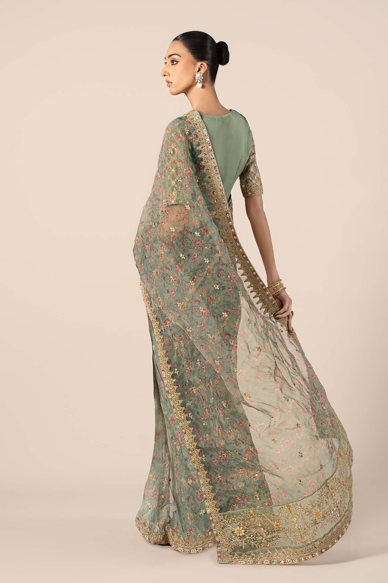 Maira B | Ready to Wear | SF-EF25-08 Green by Maria Faisal - Registered Vendor of : Maria B - type : Wedding Dress - 100% original wedding dresses