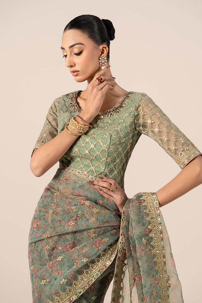 Maira B | Ready to Wear | SF-EF25-08 Green by Maria Faisal - Registered Vendor of : Maria B - type : Wedding Dress - 100% original wedding dresses