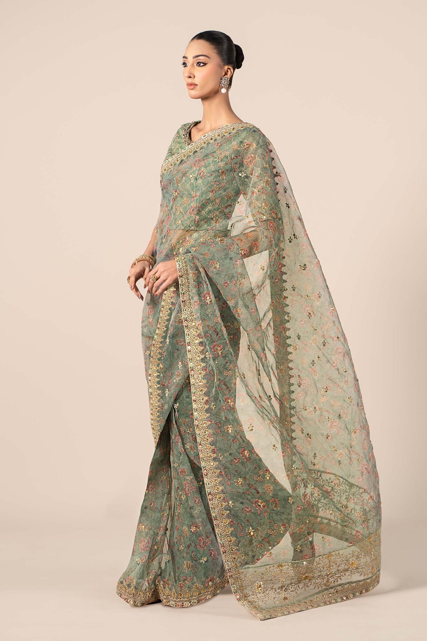 Maira B | Ready to Wear | SF-EF25-08 Green by Maria Faisal - Registered Vendor of : Maria B - type : Wedding Dress - 100% original wedding dresses