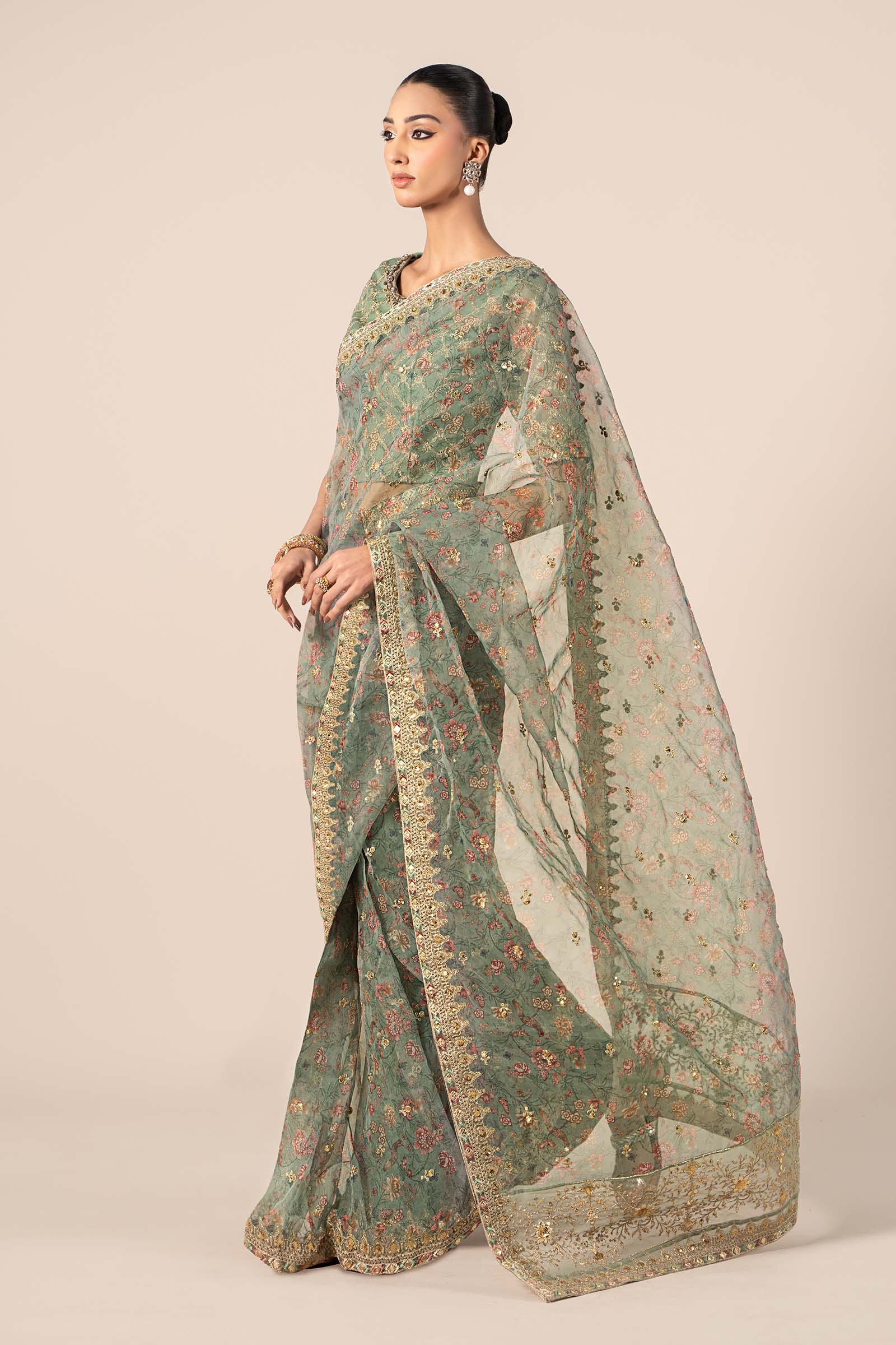 Maira B | Ready to Wear | SF-EF25-08 Green by Maria Faisal - Registered Vendor of : Maria B - type : Wedding Dress - 100% original wedding dresses