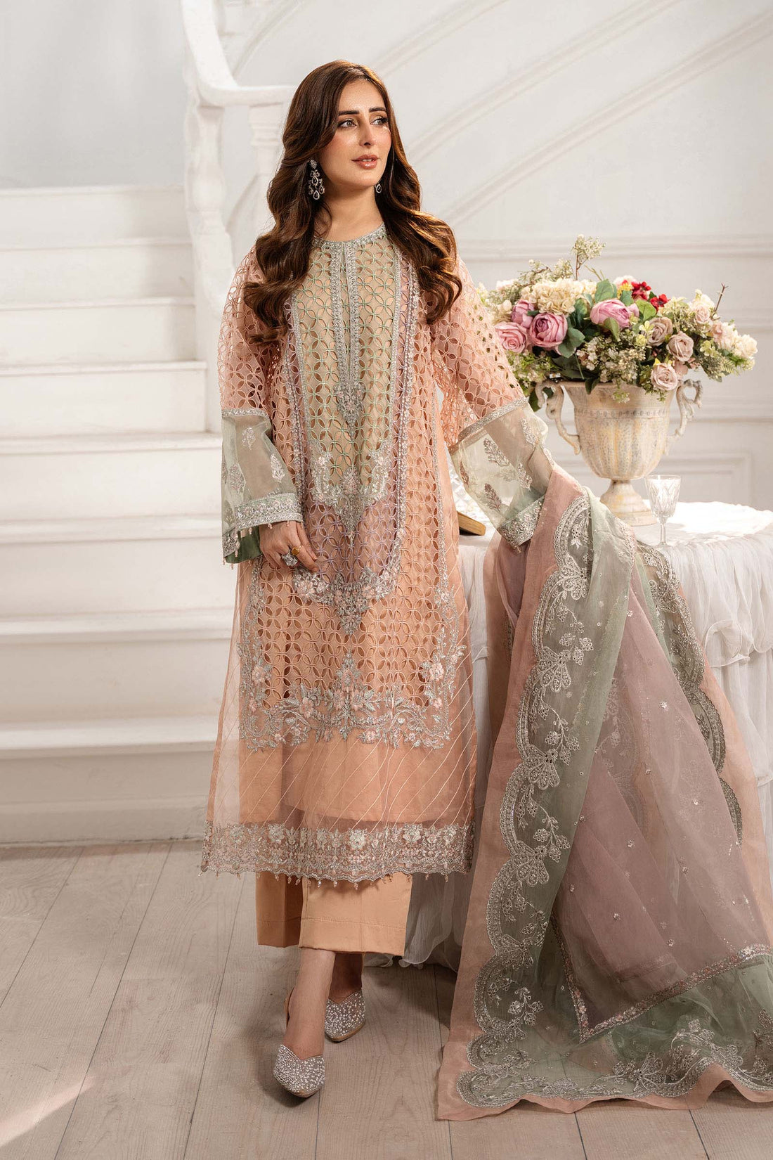 Maria B | Pre Fall 25 | Organza Suit 18 - Ladies Clothes - Maria Faisal