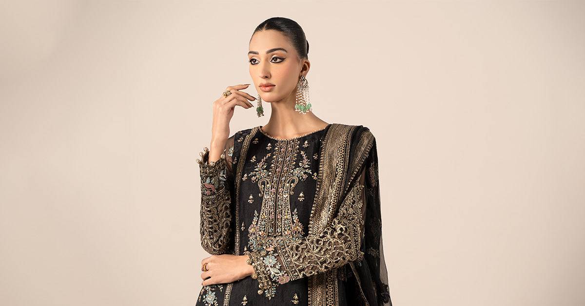 Maira B | Ready to Wear | SF-EF25-24 Black by Maria Faisal - Registered Vendor of : Maria B - type : Wedding Dress - 100% original wedding dresses