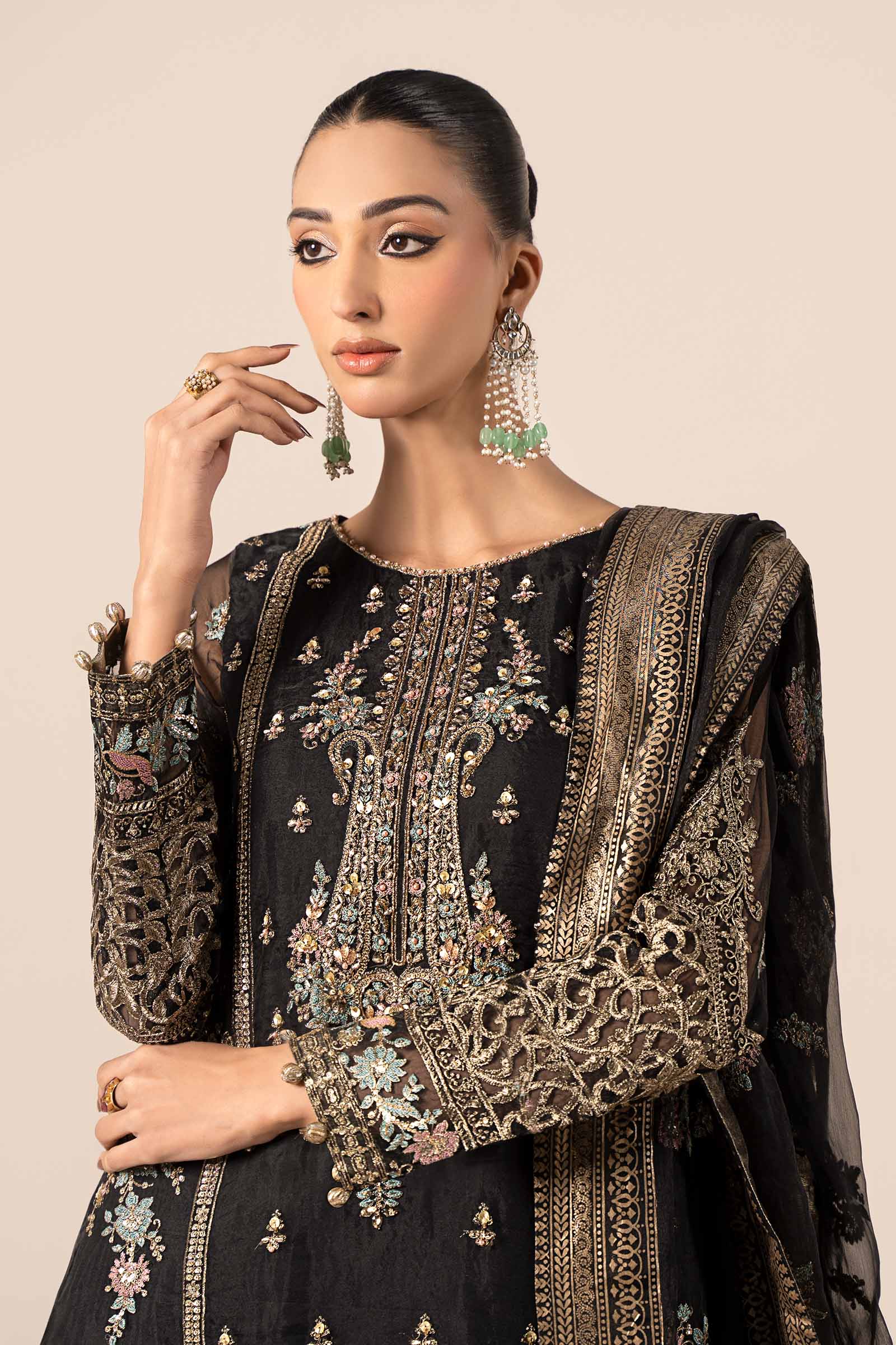 Maira B | Ready to Wear | SF-EF25-24 Black by Maria Faisal - Registered Vendor of : Maria B - type : Wedding Dress - 100% original wedding dresses