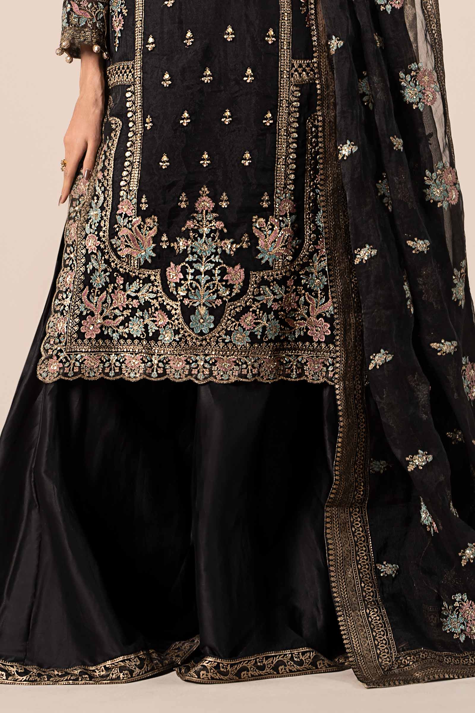Maira B | Ready to Wear | SF-EF25-24 Black by Maria Faisal - Registered Vendor of : Maria B - type : Wedding Dress - 100% original wedding dresses