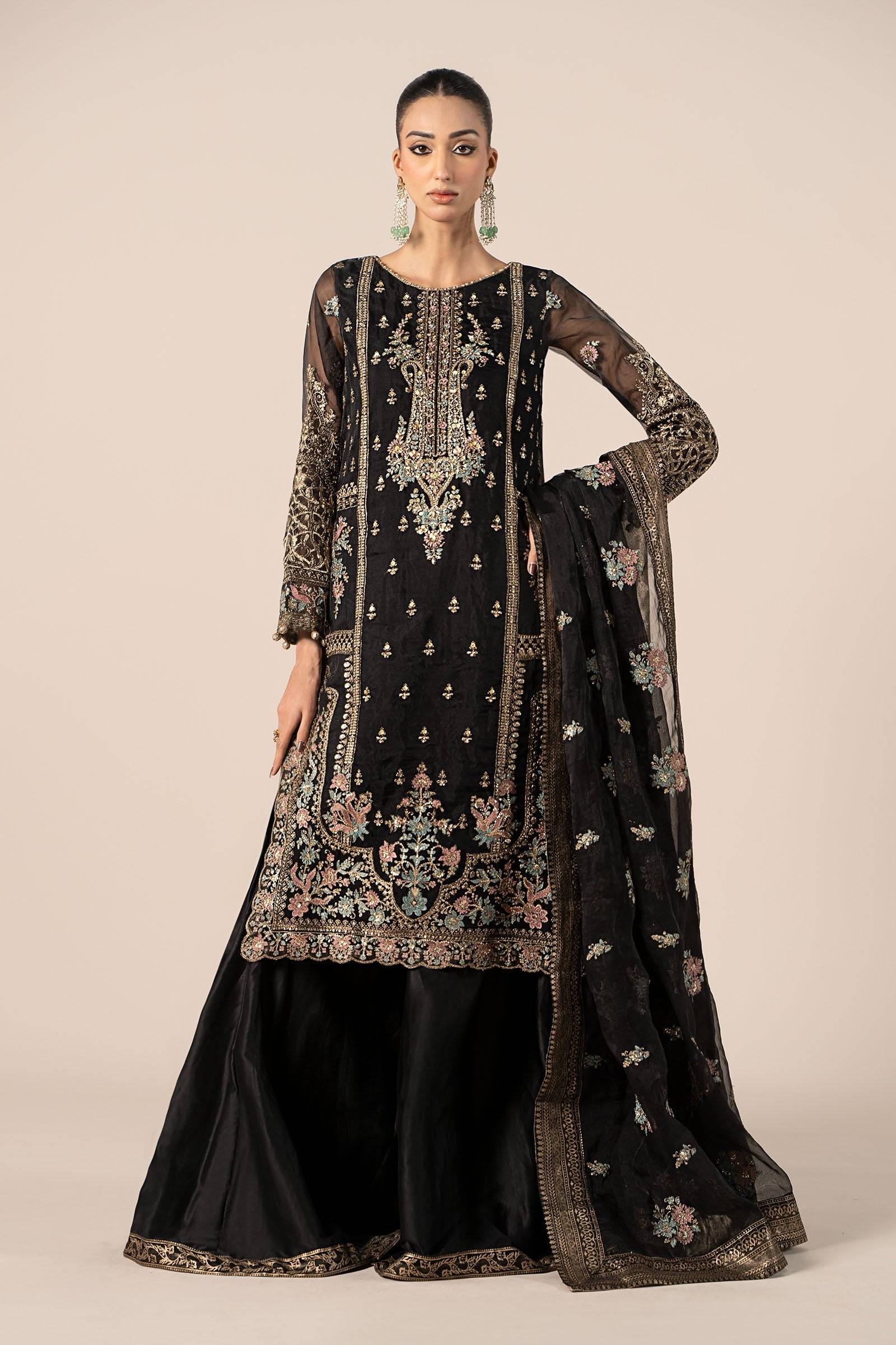 Maira B | Ready to Wear | SF-EF25-24 Black by Maria Faisal - Registered Vendor of : Maria B - type : Wedding Dress - 100% original wedding dresses