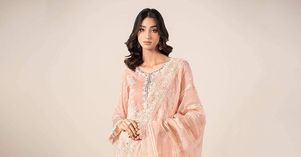 Maira B | Ready to Wear | SF-EF25-34 Peach by Maria Faisal - Registered Vendor of : Maria B - type : Wedding Dress - 100% original wedding dresses