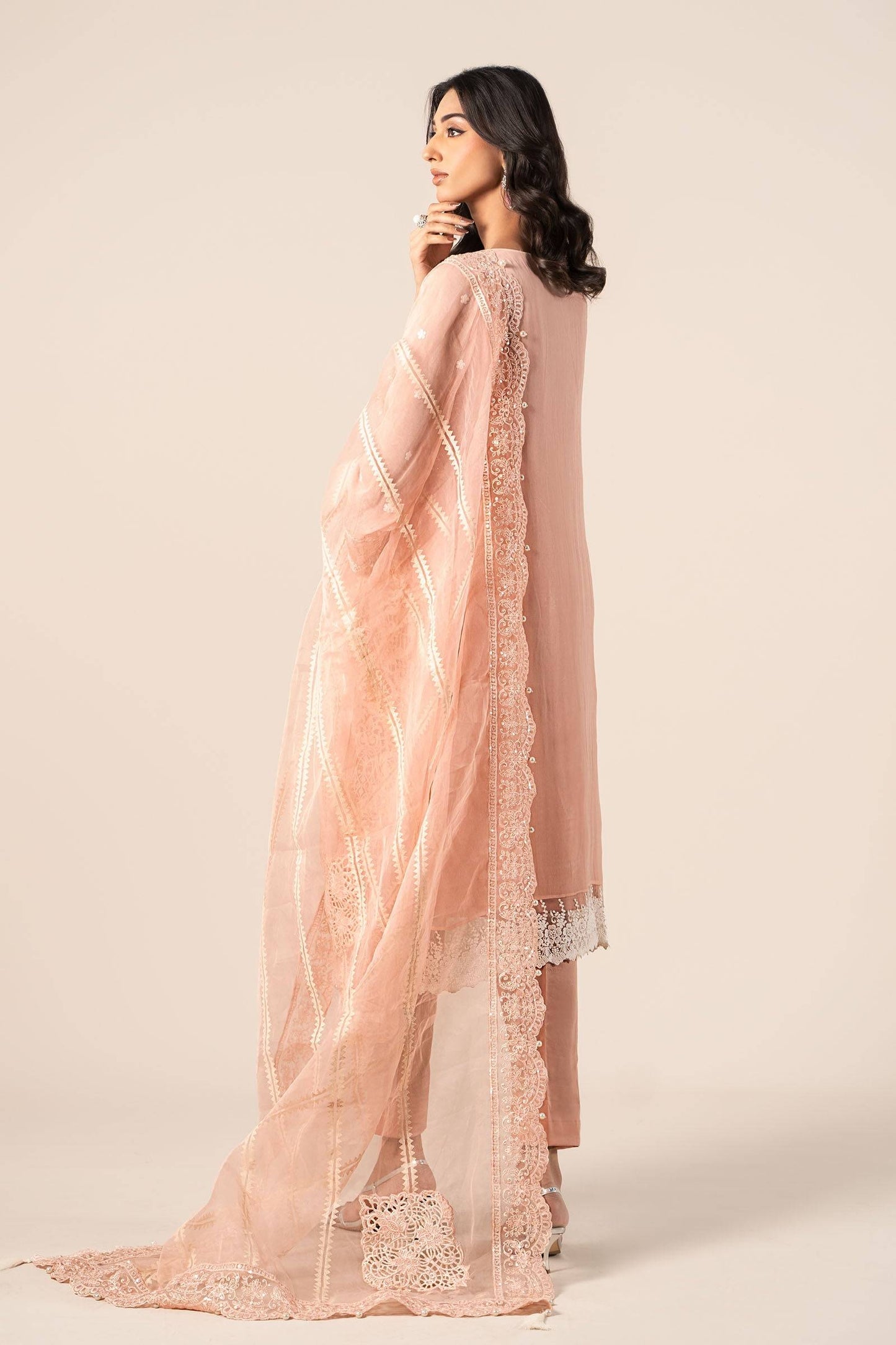 Maira B | Ready to Wear | SF-EF25-34 Peach by Maria Faisal - Registered Vendor of : Maria B - type : Wedding Dress - 100% original wedding dresses