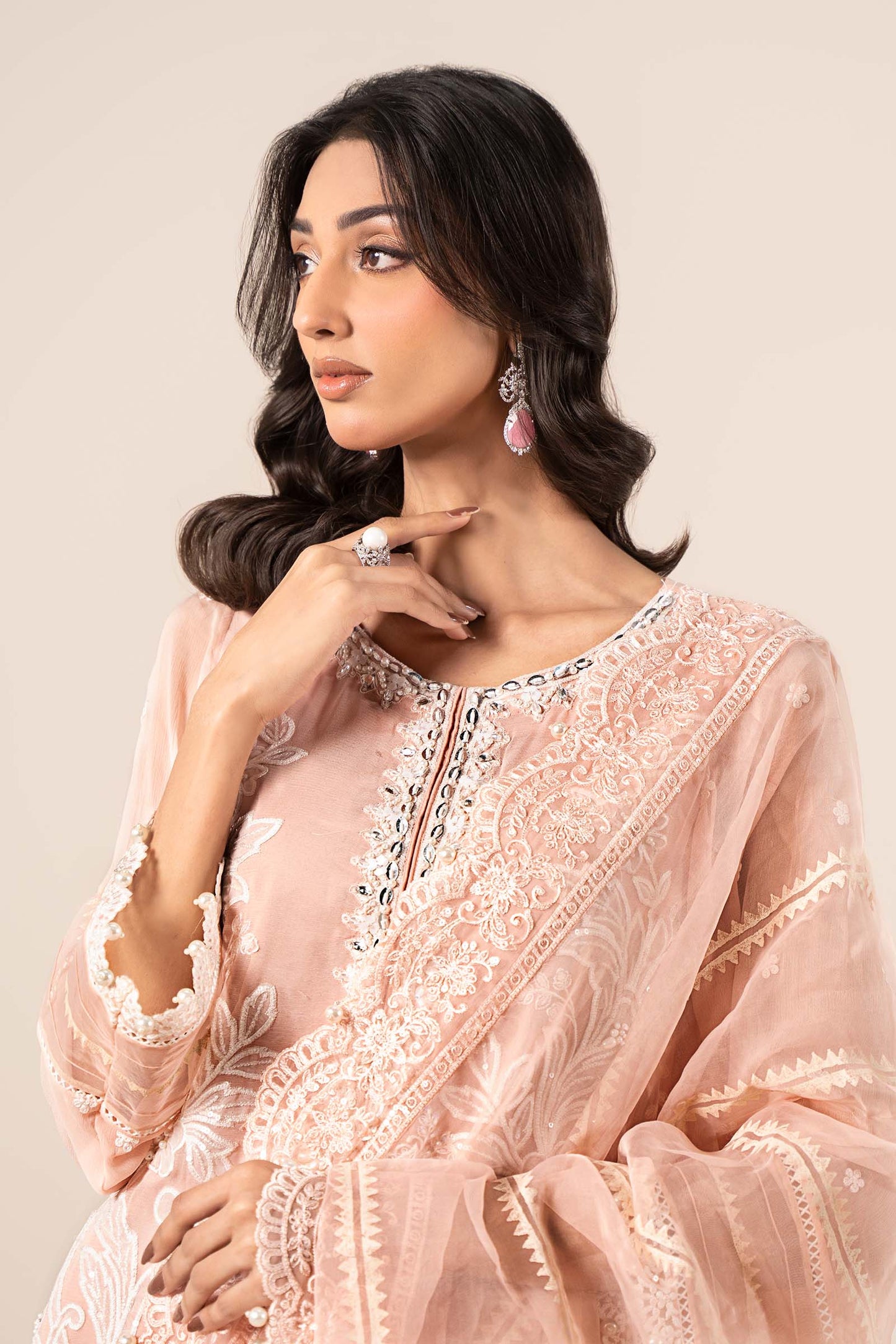 Maira B | Ready to Wear | SF-EF25-34 Peach by Maria Faisal - Registered Vendor of : Maria B - type : Wedding Dress - 100% original wedding dresses