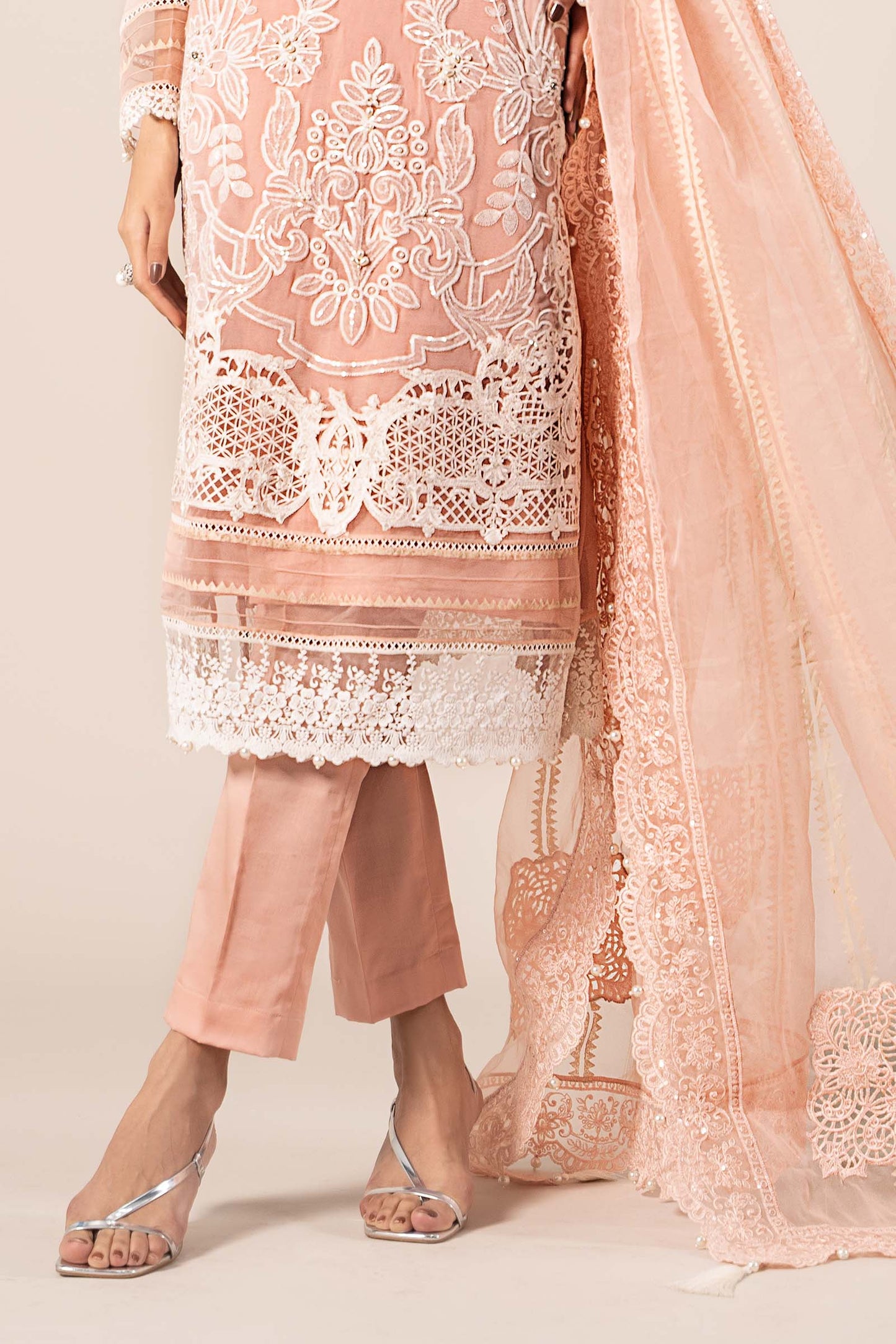 Maira B | Ready to Wear | SF-EF25-34 Peach by Maria Faisal - Registered Vendor of : Maria B - type : Wedding Dress - 100% original wedding dresses